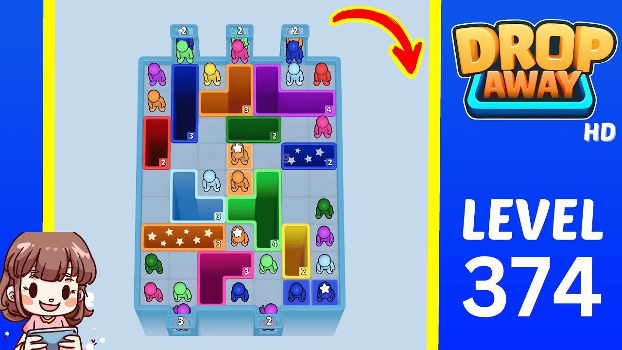 Drop Away Level 374: Drop Away Level 374 - Walkthrough Solution Game