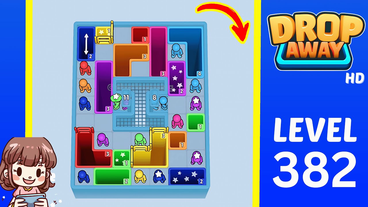 Drop Away Level 382: Drop Away Level 382 - Walkthrough Solution Game