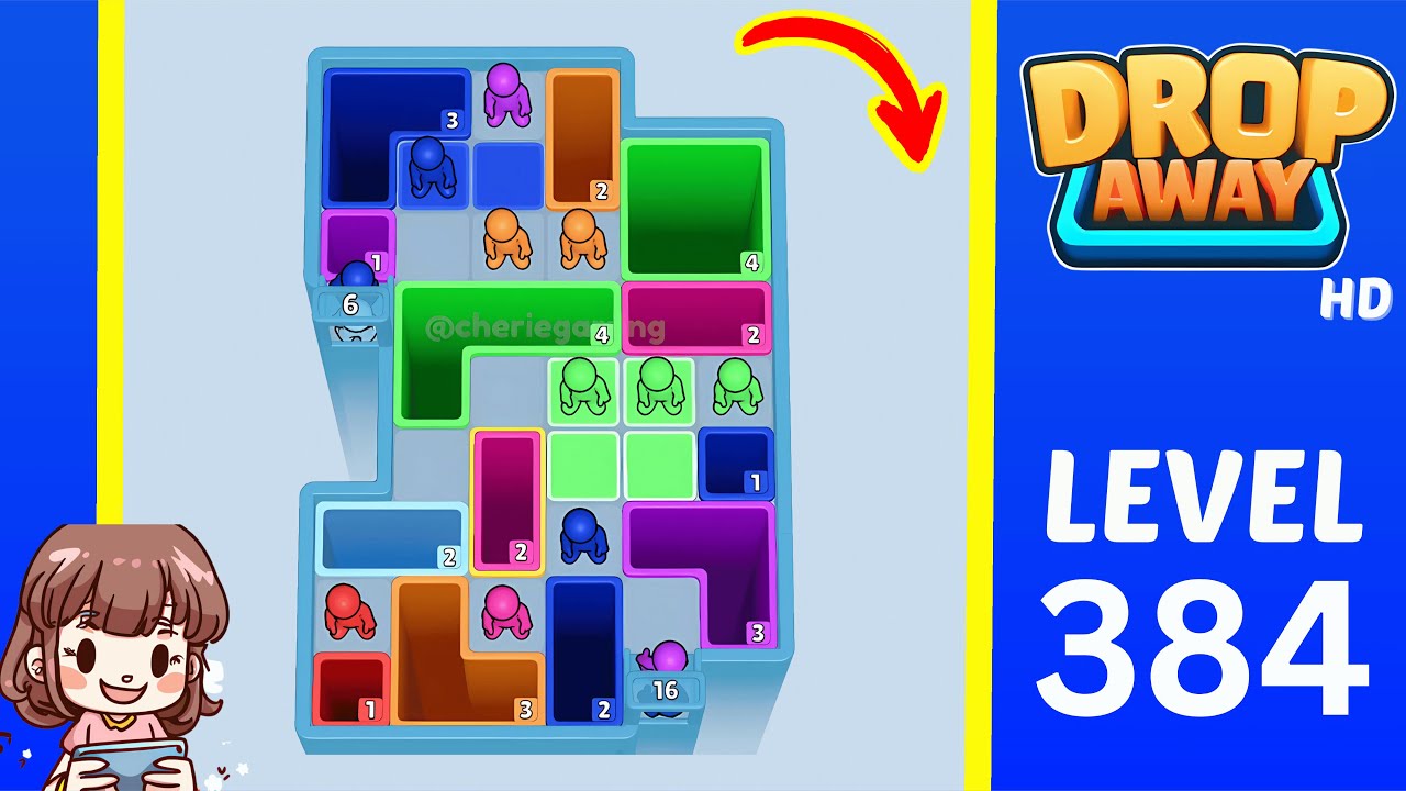 Drop Away Level 384: Drop Away Level 384 - Walkthrough Solution Game